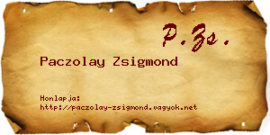 Paczolay Zsigmond névjegykártya