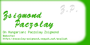 zsigmond paczolay business card